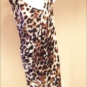 7 for all Mankind Asymmetrical leopard print dress